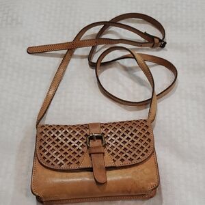 Patricia Nash Tori  Brown Lattice Crossbody Bag